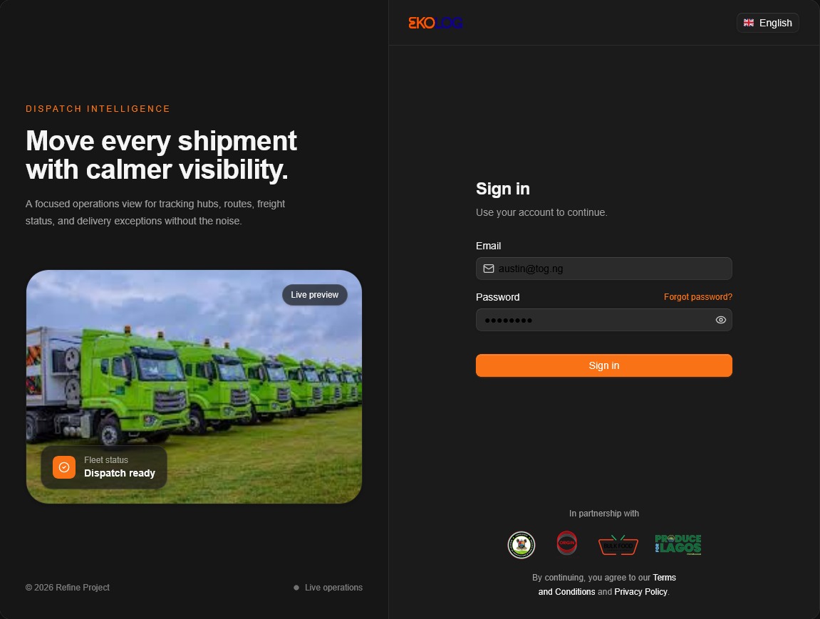 Ekolog ERP System</p>
<p>Streamlining Logistics Operations Through Intelligent Enterprise Management